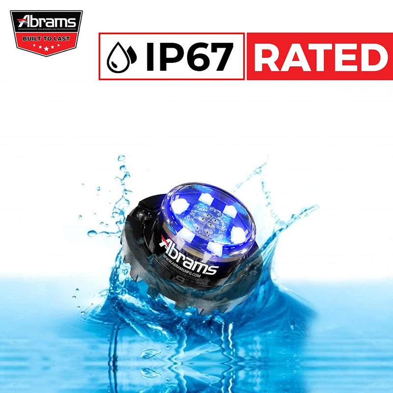 Abrams Blaster Emergency Vehicle LED Hideaway/Surface Mount Strobe Warning Light - White/White - Image 4